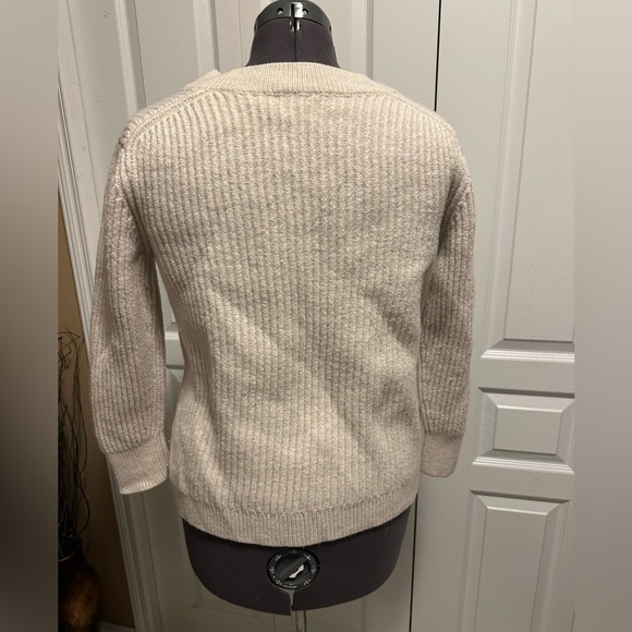 Aritzia Babaton chunky ribbed Vneck merino wool sweater - Picture 5 of 11